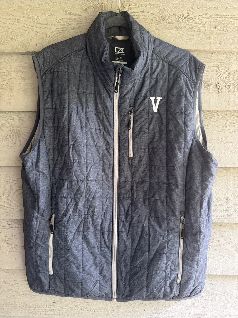 Cutter & Buck Quilted Navy Blue Vest with 'V' Chest Accent